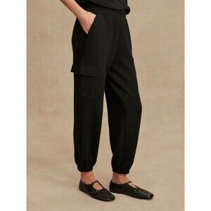 Varley Clarice Pant Double Soft Joggers Women’s Size Medium Black Pockets EUC